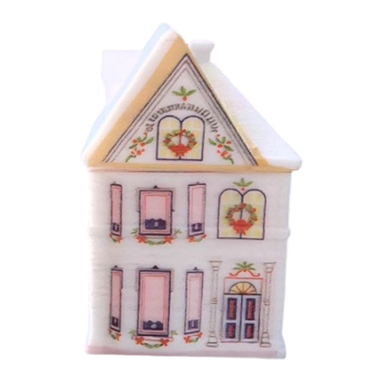 Christmas Village Spice House - Empty Bottle Spice Jar Seasoning Container for Cooking, Kitchen Counter Organization- Style B