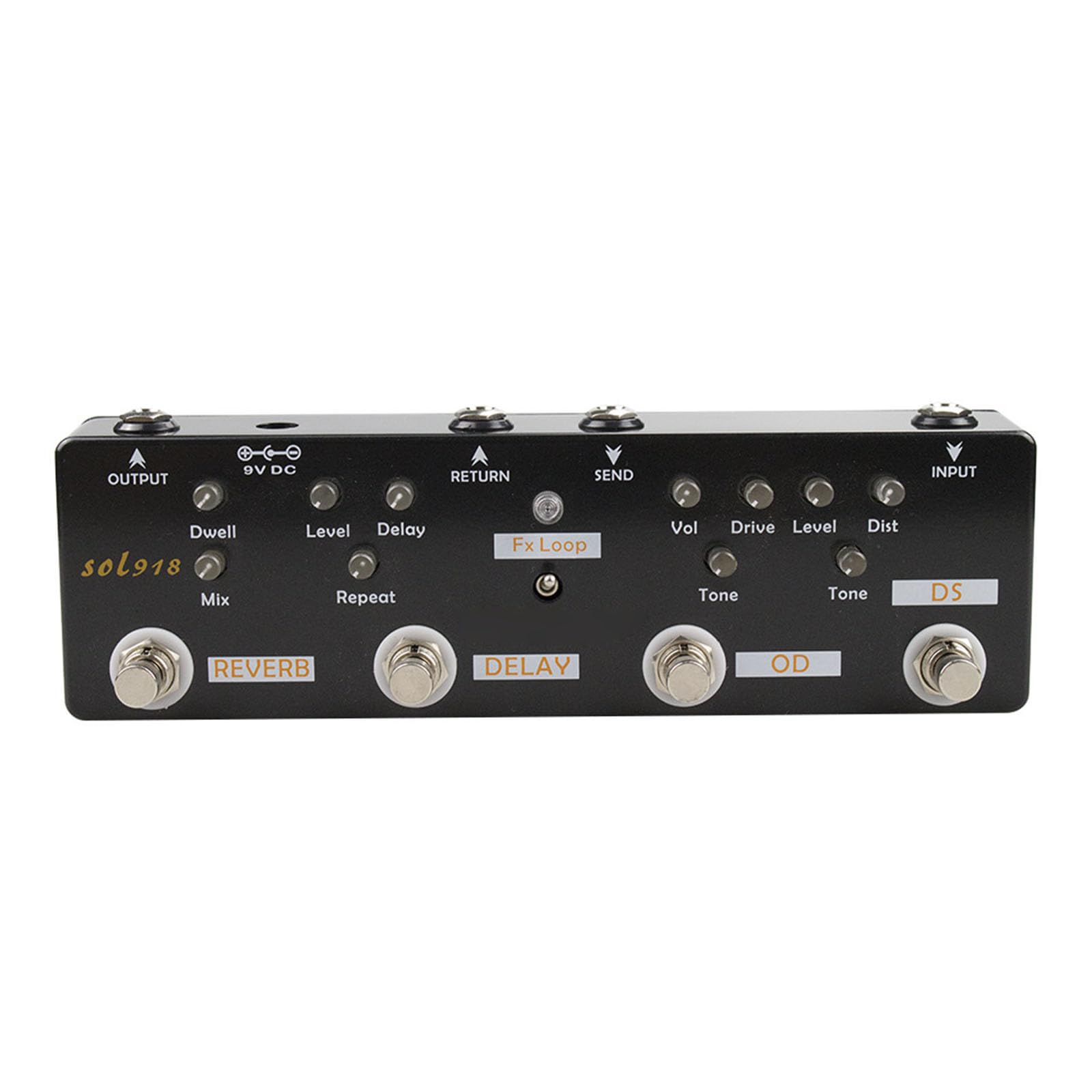 Pedal potenciador de señales de guitarra de metal negro adecuado para pastillas pasivas y conexión de cable largo sin pérdida de tono, efector de repuesto de guitarra