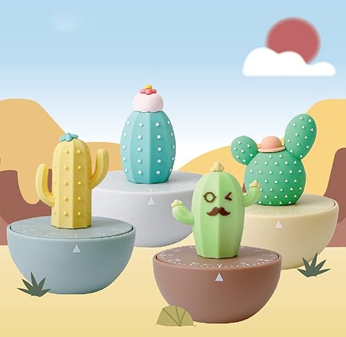Miniatura 6 de Lindo cactus en forma de administrador de tiempo 60 minutos temporizador mecánico cocina temporizador de cocina (azul)