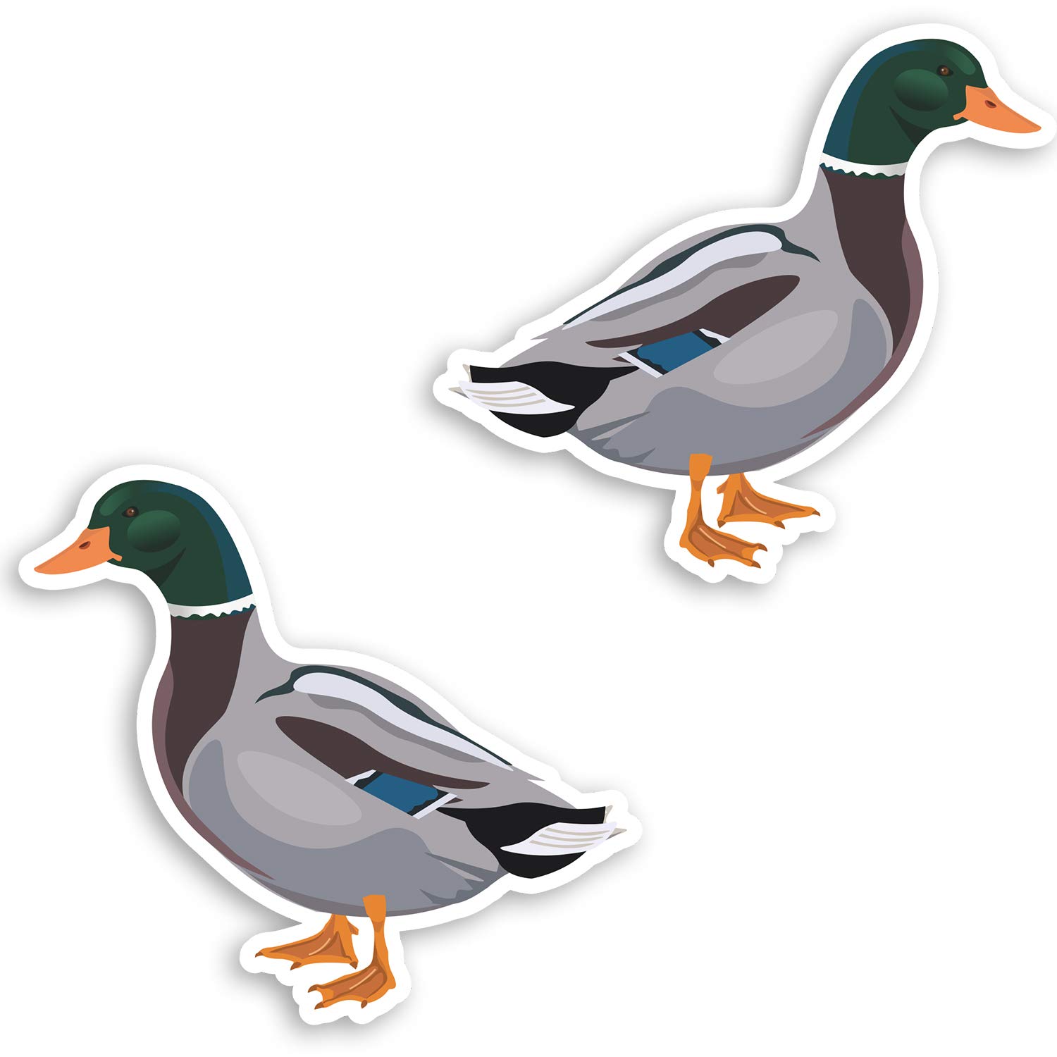 2 x 10cm Male Mallard Duck Vinyl Stickers - Ducks Birds Laptop Sticker #34287 (10cm Wide)