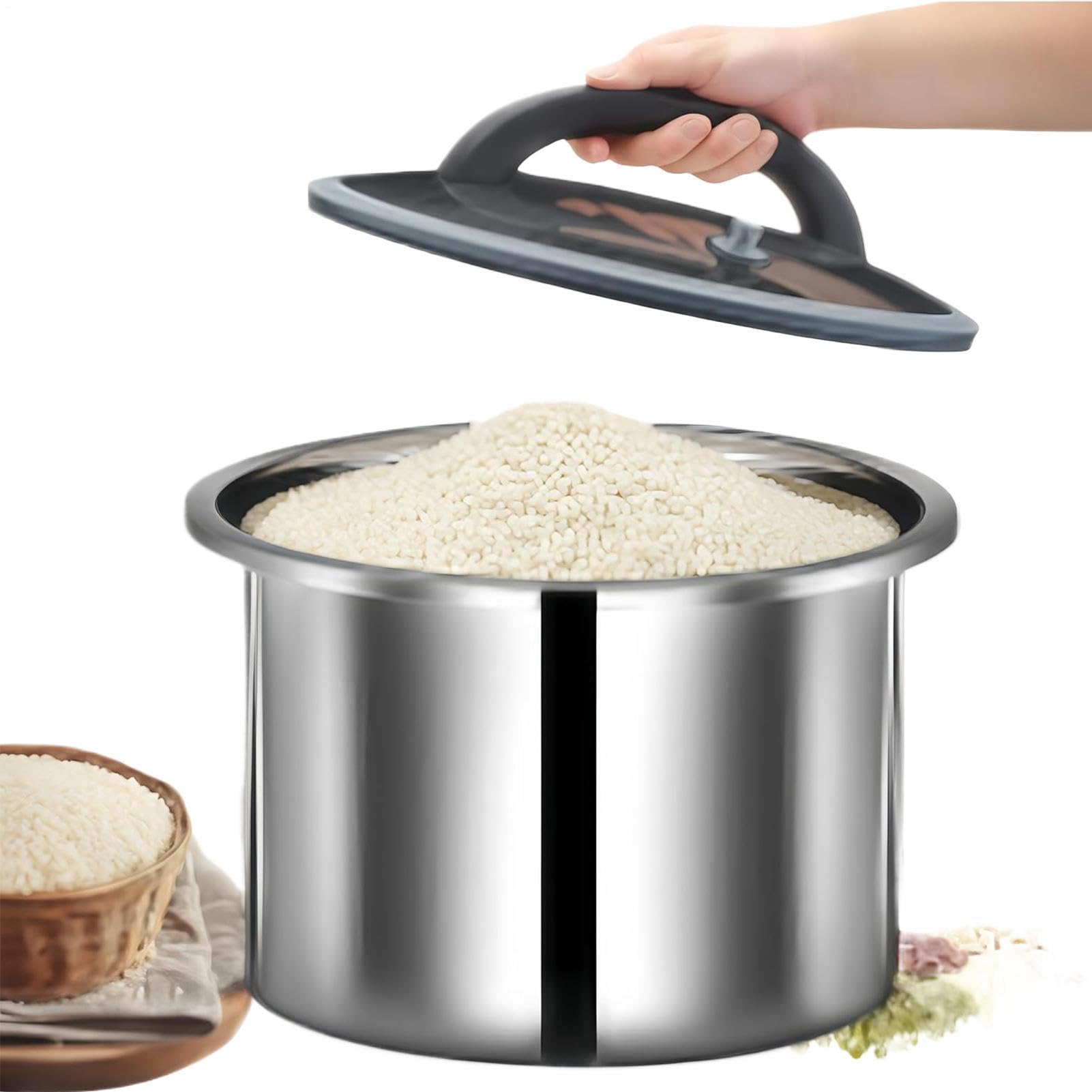 Contenitore per la Conservazione di Cereali Secchiello ermetico alimentare | sottovuoto di cereali Per Casa, Fattoria, Cucina, Sala da Pranzo, Ristorante, Dispensa
