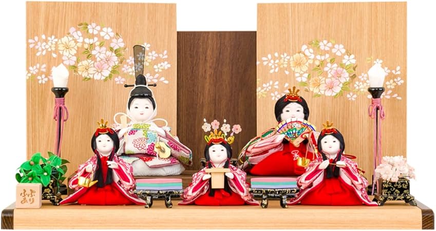 アウトレット 激安通販 雛人形 コンパクト おしゃれ かわいい ミニ サイズ ぷりふあ 衣 五人 飾り Wood Style 金彩花紋 皇 安い Pnlp Sn