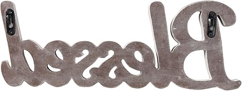 Miniatura 7 de Letrero rústico de madera blanca con texto en inglés Blessed para mesa de 15 pulgadas, para colgar en la pared, decoración de casa de campo para