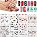 Poker Nail Art Stickers Decalcomanie, Carte da gioco Designer Nail Sticker, Adesivi 3D autoadesivi per unghie Disegni per unghie fai da te 8 fogli