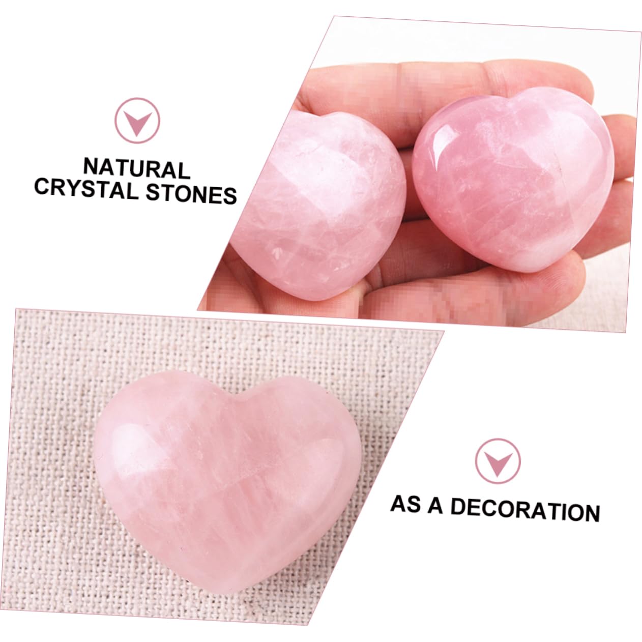Healeved 18pezzi Pietre Cuore Cristallo Naturale Per Bilanciamento Chakra e Decorazione Della Casa Positiva Per Meditazione e