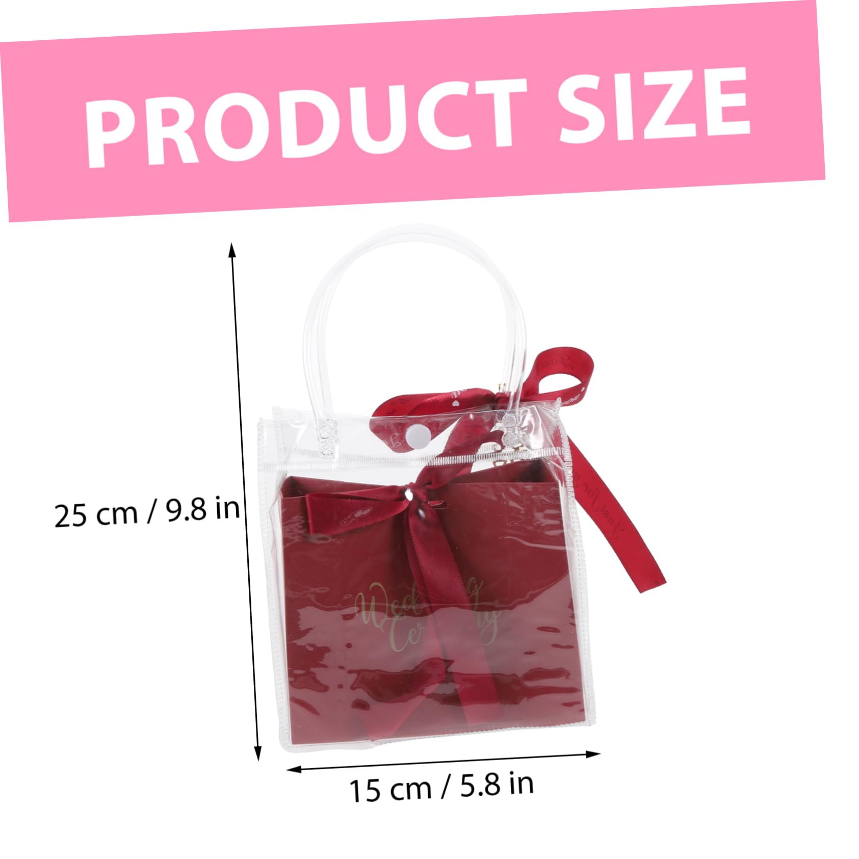 Didiseaon 10 Sacchetti Rossi Per Matrimonio Con Manici Scatole Di Caramelle Rivestite in Pvc Per Forniture Per Feste Di Matrimonio