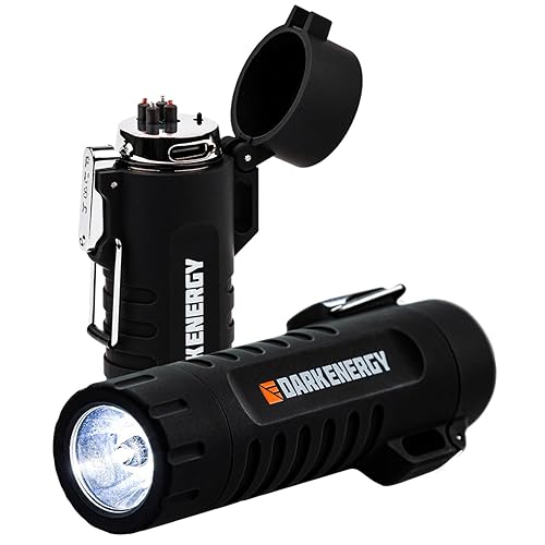 Dark Energy Plasma Lighter with Mini Flashlight | Rechargeable Dual-Arc