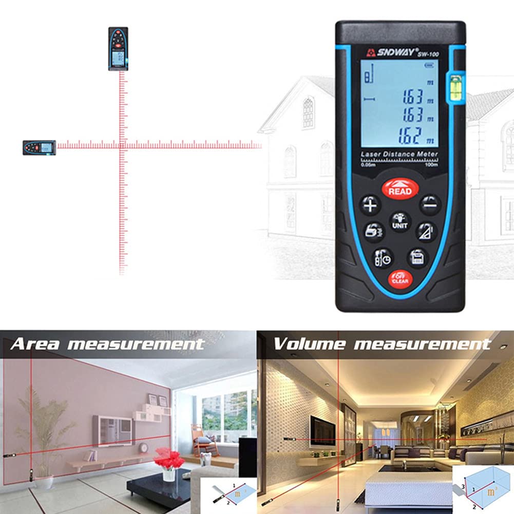 Q83 100 m LCD Laser Cuchillo Distancia Laser Medidor telémetro + 2 * AAA