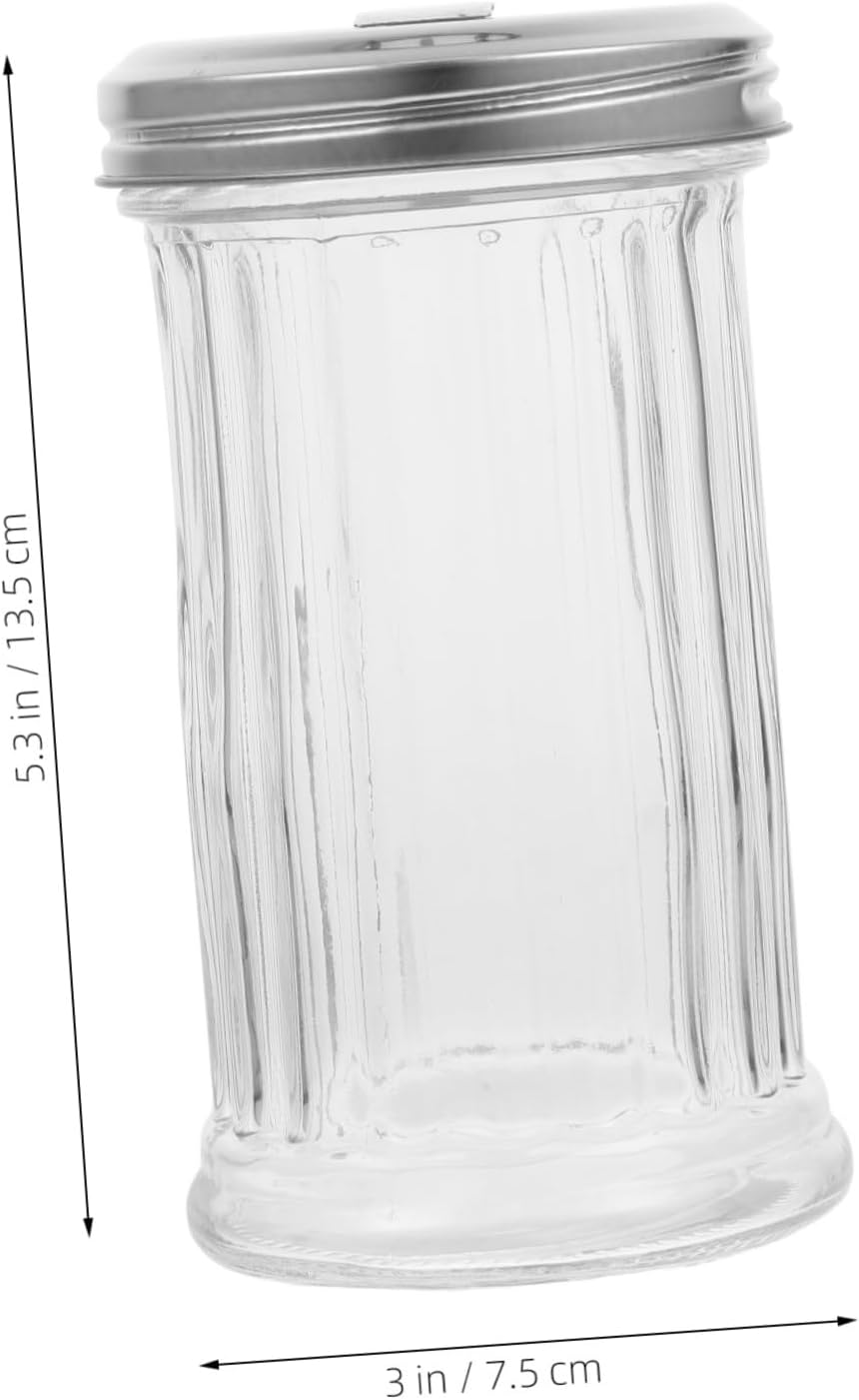 STOBAZA 4Pcs Clear Glass Seasoning with Stainless Steel Lid Versatile Condiment Dispenser for Salt Pepper and Sugar and Space Saving Design for Kitchen