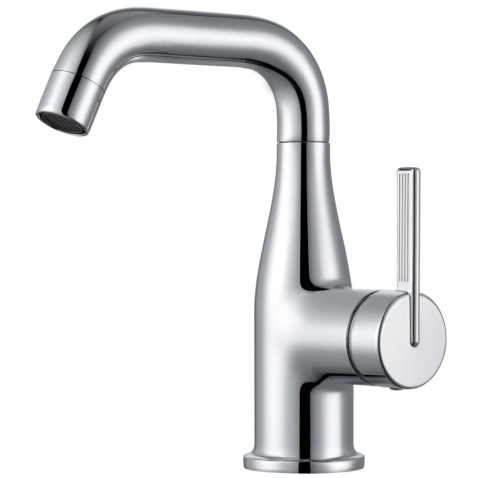 CECIPA Grifo lavabo función arranque frío para lavabos sobre encimera Cromo | Grifo de baño giratorio 360°, ahorro de energía y agua, sin plomo para seguridad, compatible con agua fría y caliente