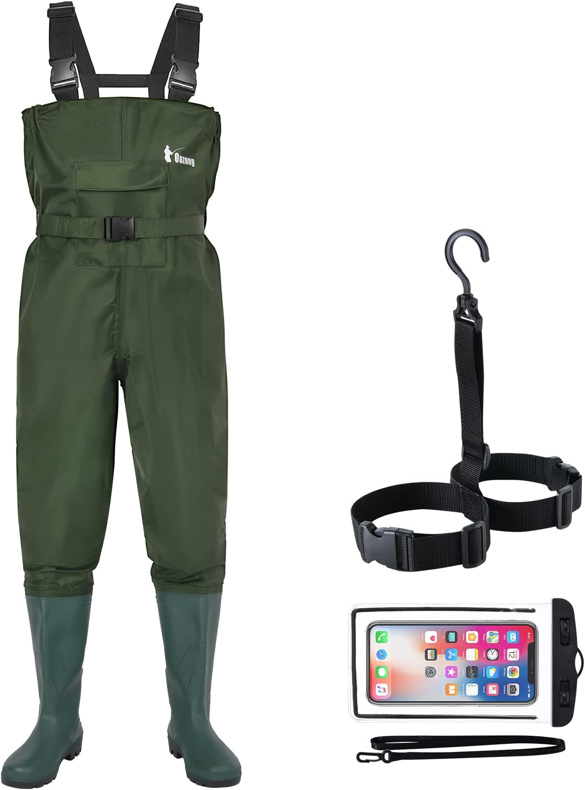 Bootfoot Fishing Chest Waders for Men Women with Boots 2-Ply Nylon/PVC Waterproof Hunting Waders with Boots Hanger