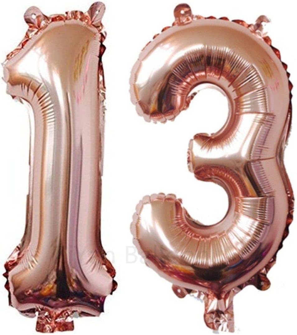 Haven's Treasure® Number Foil Balloon 32" Inch - Rose Gold Colour (ROSE GOLD) (13-ROSE GOLD)