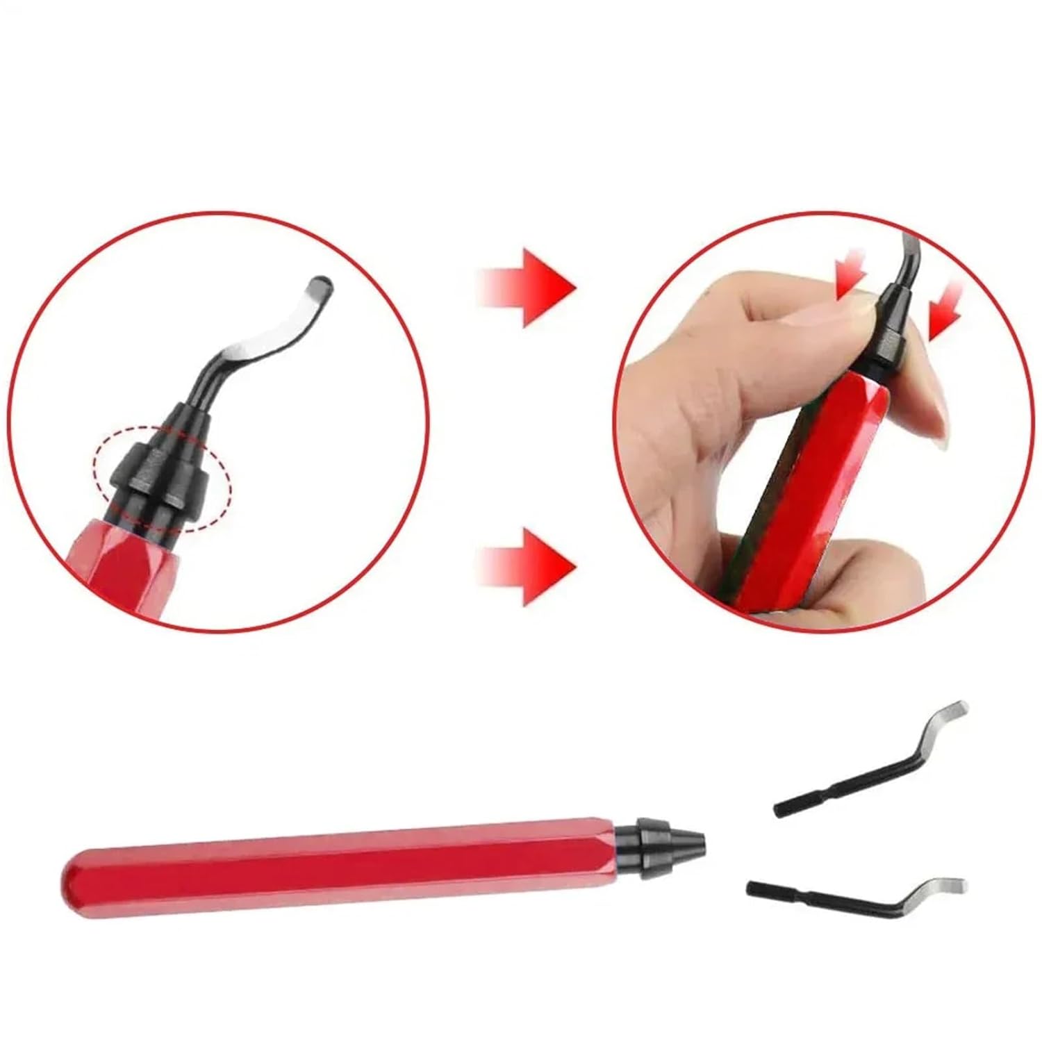 Burr Cutter Trimming Knife Scraper Deburring Tool DIY Edge Cutter Router Bit Rotary Deburr Tube Reamer Tool Parts Trimming Knife(RB1000 15pcs Blades)
