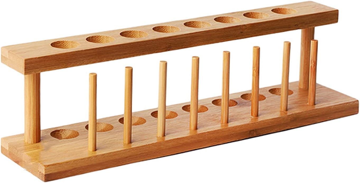 Wooden Test Tube Rack, 6/8/12 Hole Lab Test Tube Holder Stand for Place Drying Test Tubes Laboratory Tool(Size:12 Holes)