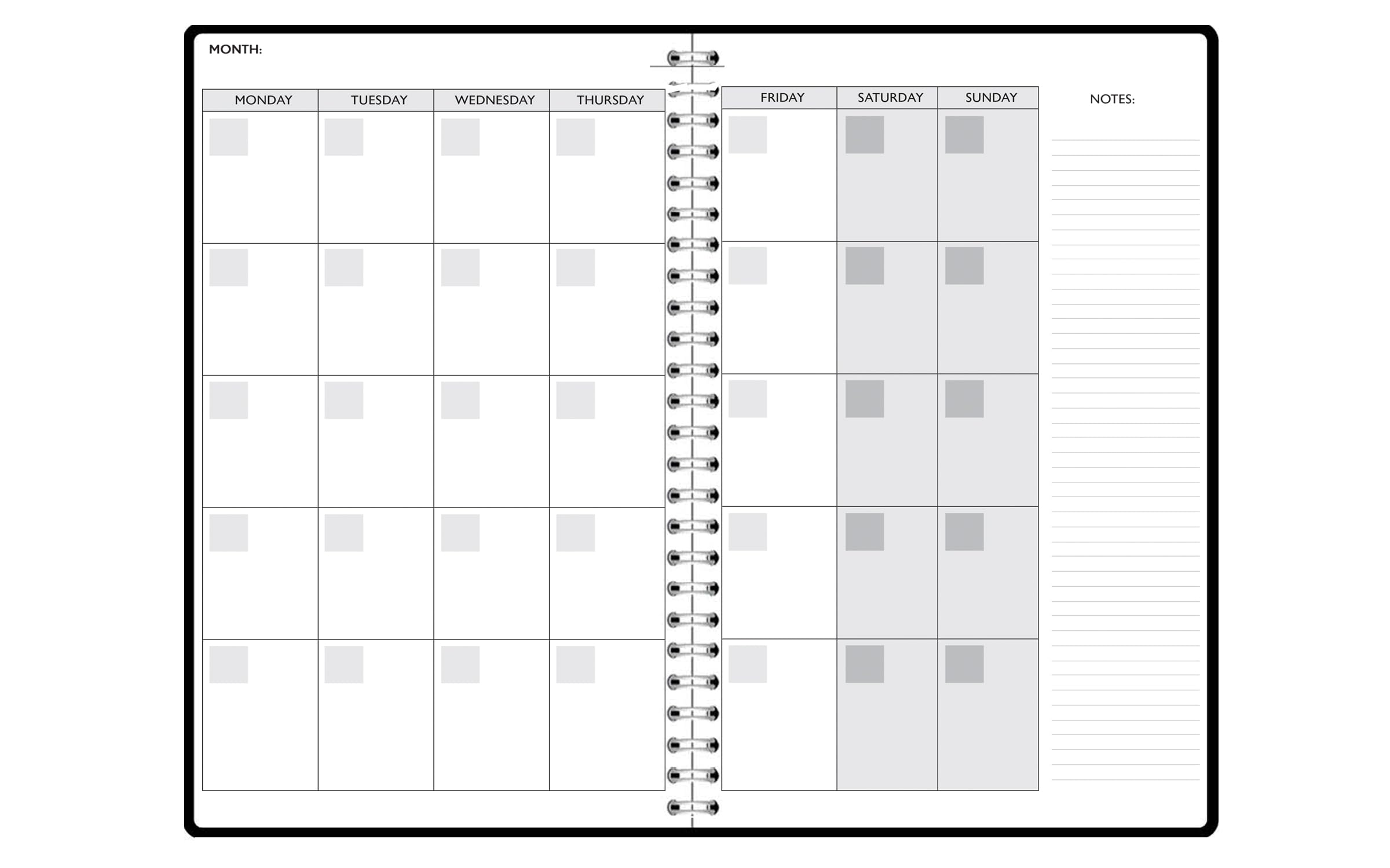 House of Doolittle Calendario mensile e settimanale non datato, rilegatura a spirale, 17,8 x 27,9 cm, design oro e fumo
