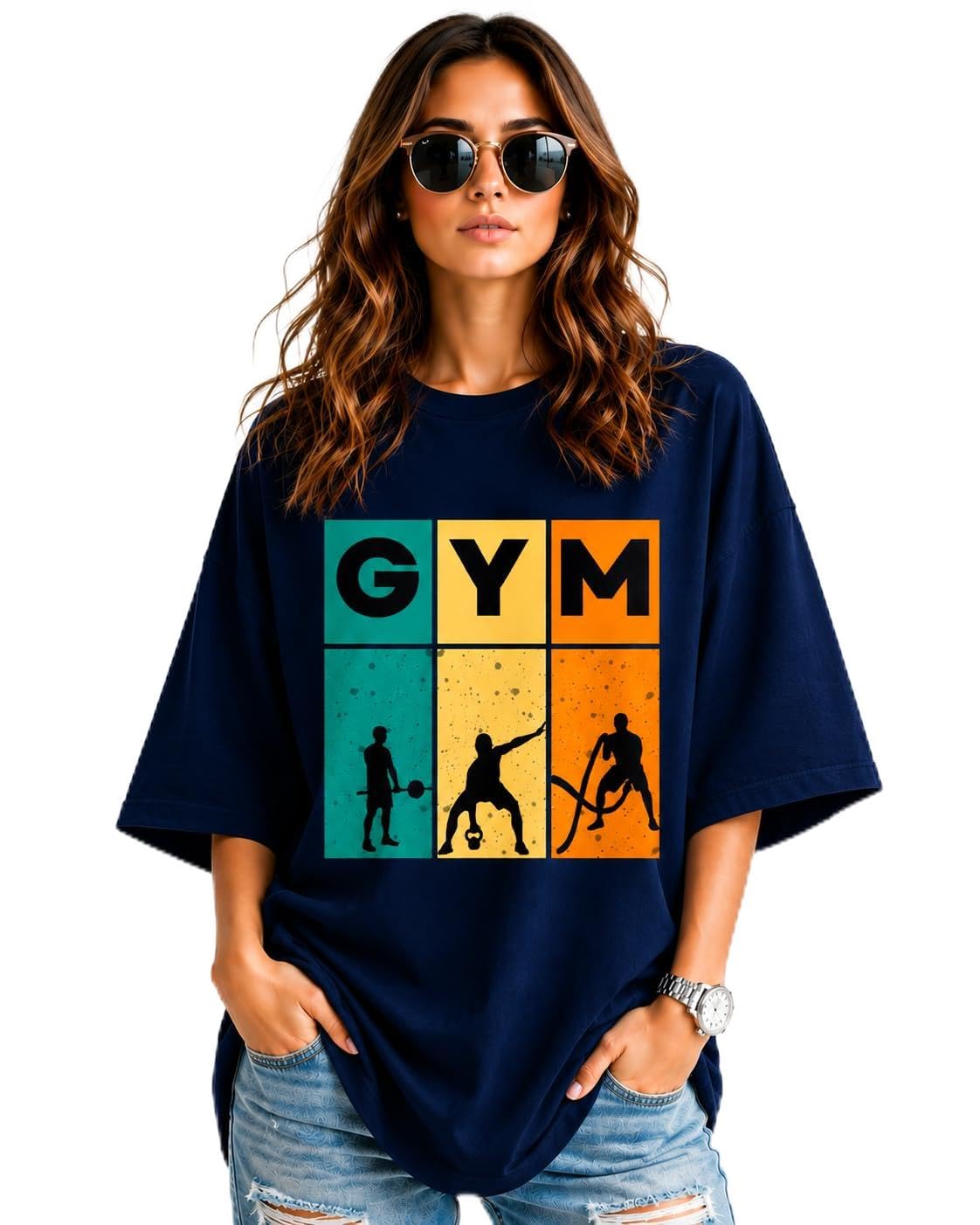 Oversized T-Shirt for Womens | Graphic Front Printed Loose fit Womens Tshirt-image-27