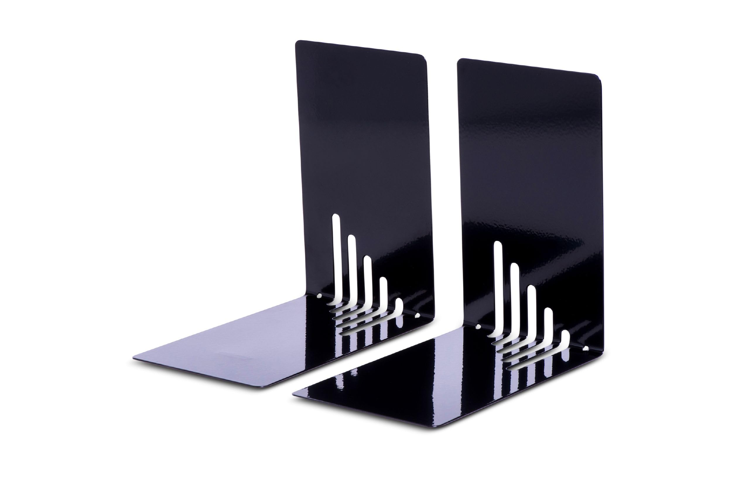 MAUL Buchstütze aus Metall – 2er Pack, Schwarz, Maße 14 x 8,5 x 14 cm