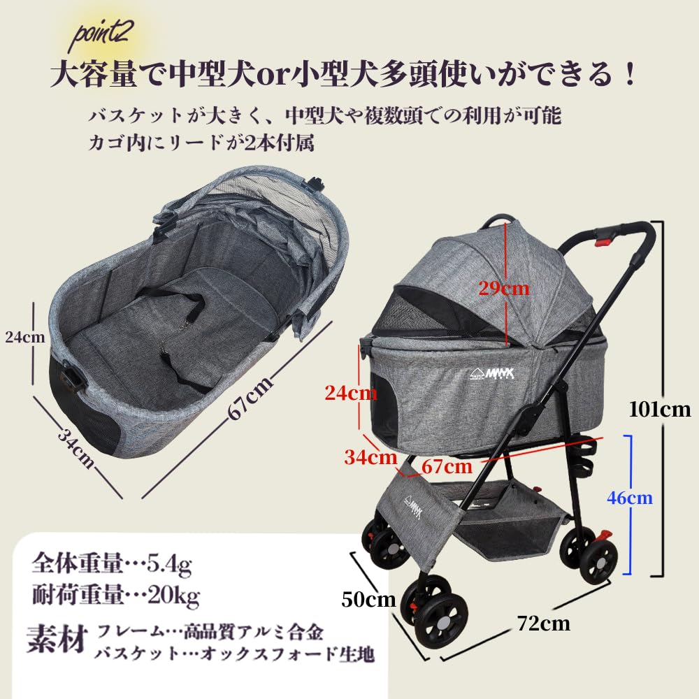 Amazon.co.jp: 【獣医師監修】 ペットカート 大容量 中型犬 小型犬 猫