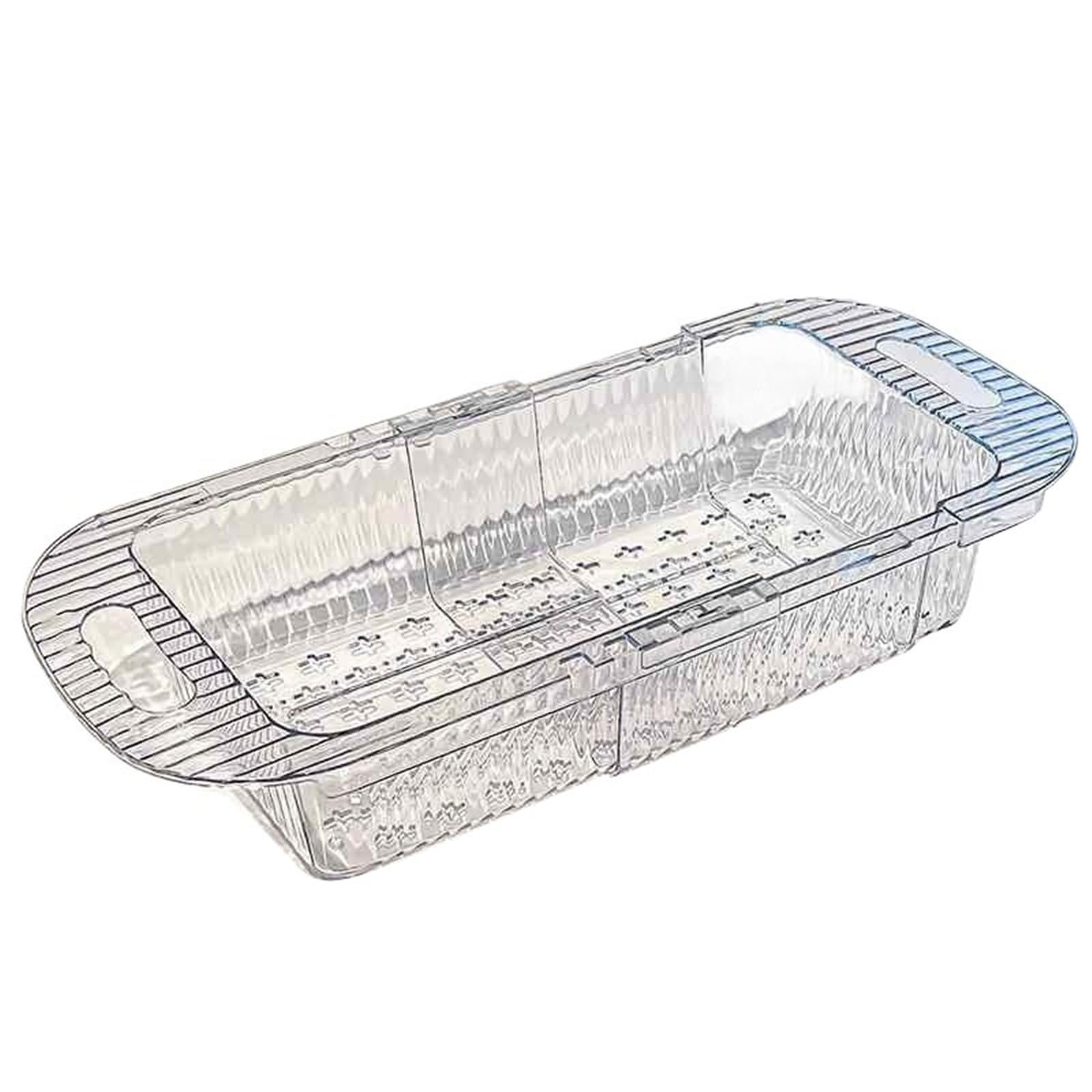 Escurridor de platos ajustable para fregadero – Nizer de cocina expandible para frutas y platos. Escurridor de encimera que ahorra espacio para un fácil lavado y secado de la cocina
