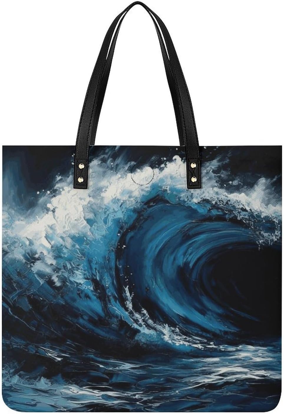 Blue Wave Painting Handbags Large Capacity, Tote Bag Stylish Slouchy, Shoulder Bags for Work Beach Travel And Shopping Grocery.