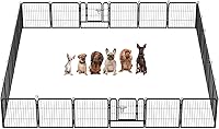 Vista 22 de BestPet Corral para perros 40 pulgadas, 8 paneles Cerca de alta resistencia de metal para ejercicio de mascotas Paneles de cerca