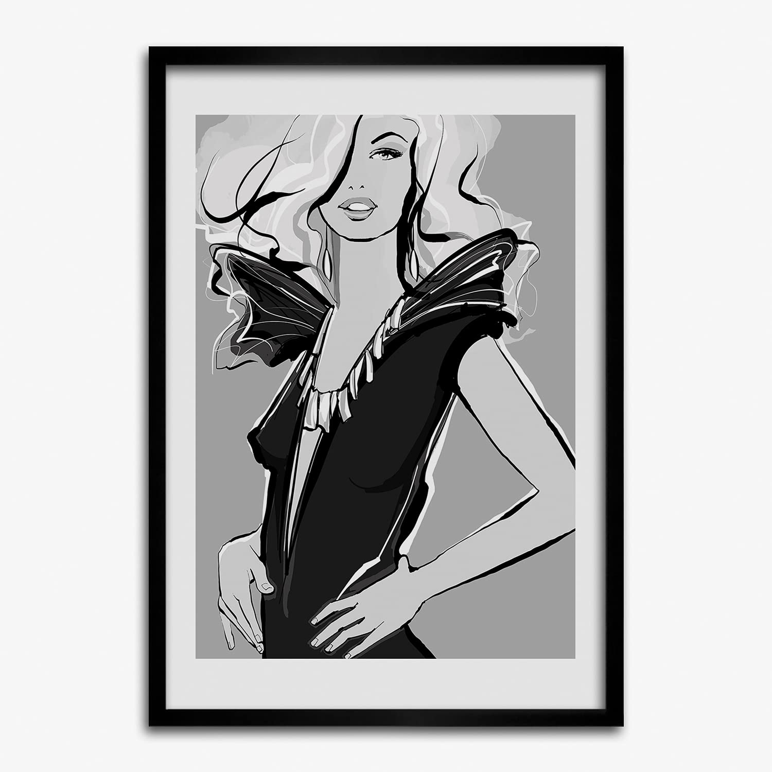 Cadre MDF 50x70 cm avec moulure en bois Tulup pour grand tableau et peinture moderne