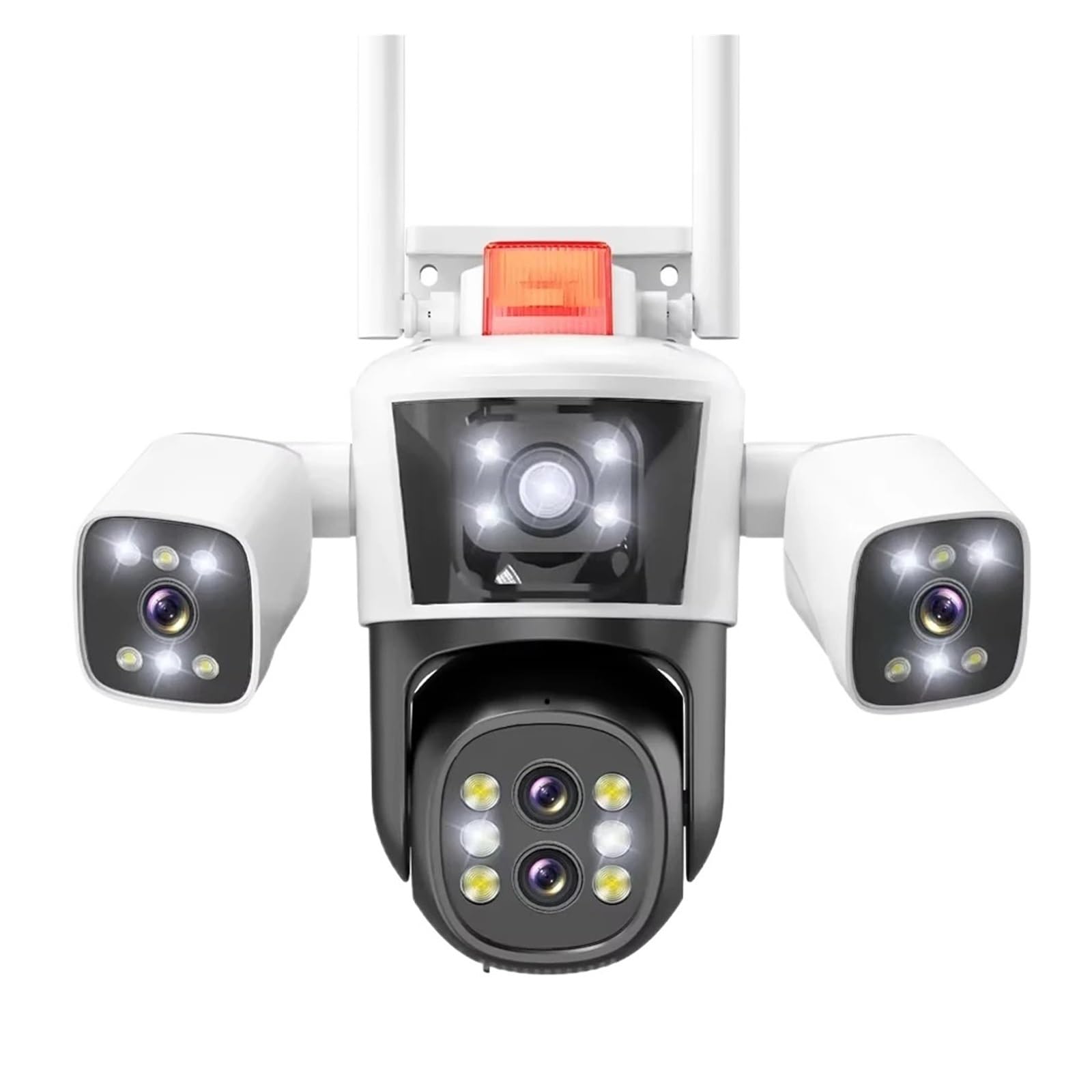 NCAEVGXRWJT 12MP 6K Outdoor WiFi PTZ Security Camera, 3-Lens 3-Screen Display AI Auto Tracking Home Surveillance Cam(UK Plug,6K 12MP and 32G)