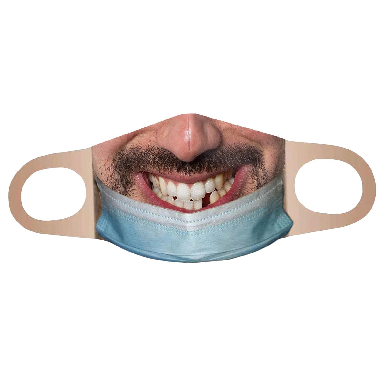 BNF®Creativity 3D Print Funny Bandit Prank Face Mask Masque Mouth Cover Adults C|Clothing, Shoes & Accessories|Costumes, Reenactment, Theater|Accessories |Package Includes:1x Mask-image-35