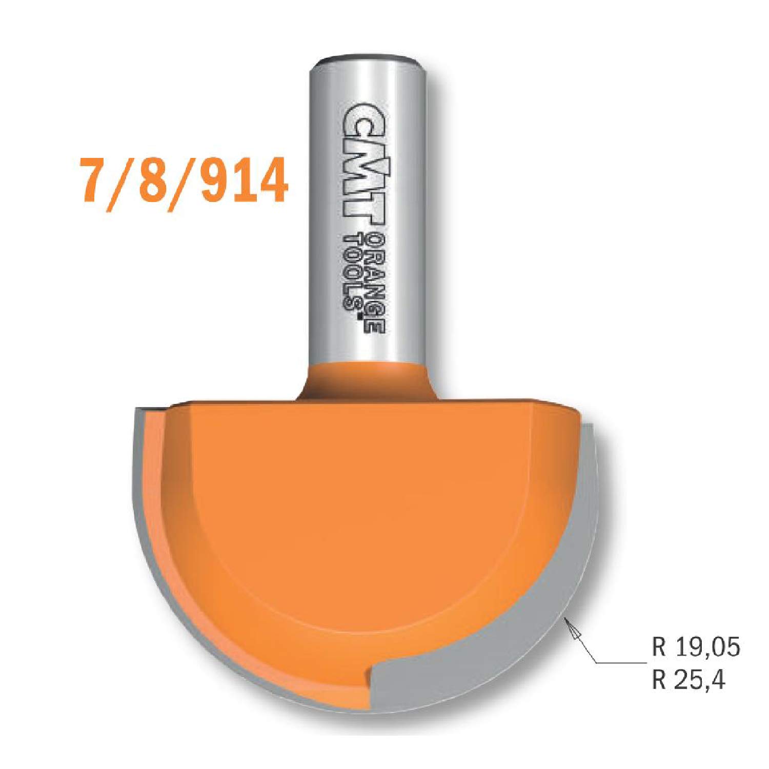 CMT ORANGE TOOLS 914.690.11 - RADIUSFRÄSER HM S=12 D=19 R=9.5