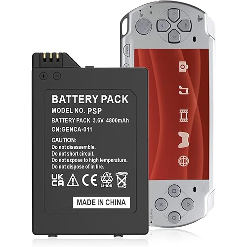 PSP3000 / PSP2000 Battery, (2025 New Version) 4800mAh Ultra High Capacity Li-ion Replacement Battery for Sony PSP 2000/3000 PSP-S110 Console