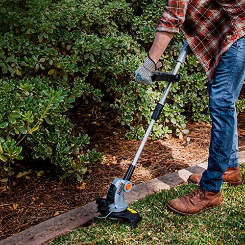 Ukoke 12In 2 In1. Cordless Electric Power Grass Trimmer & Weed Wacker, Edging And Trim, 3-Type Cutting Heads, 20V 2A Battery & Charger Included, Silver & Black (Ugt-02) #TOP5