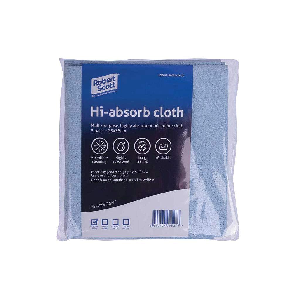 Robert Scott & Sons Blue Robert Scott Hi-Absorb Microfibre Cloth (5 Pack)