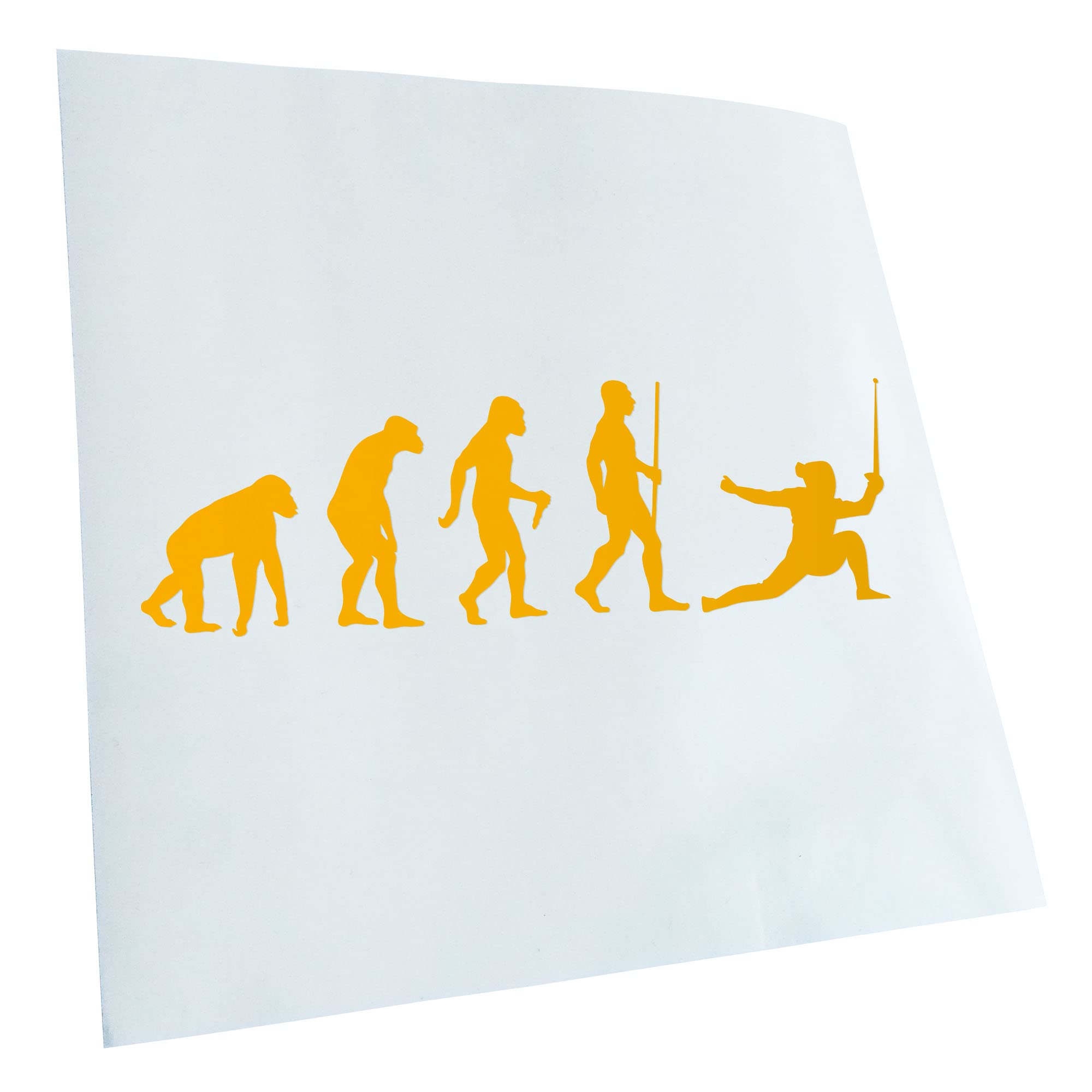Kiwistar - Car Sticker - Fencing Epee Evolution - Yellow - 24 x 7 cm - Rear Window Car Sticker Weatherproof for Car Truck Moped Truck - Sticker Exterior Self-Adhesive Tuning Accessories for Windows