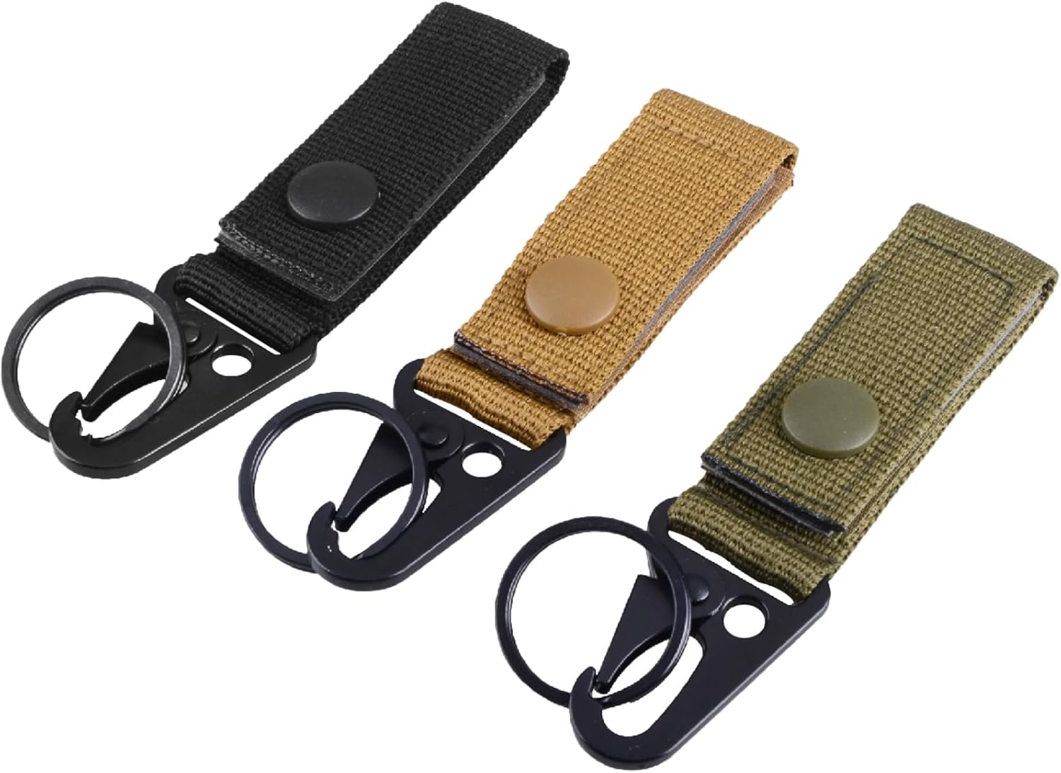Azarxis Tactical Molle Key Ring Chain Gear Clip Key Keeper Keychain Nylon Belt Key Holder Carabiners Hanger Buckle Hook - Image 7
