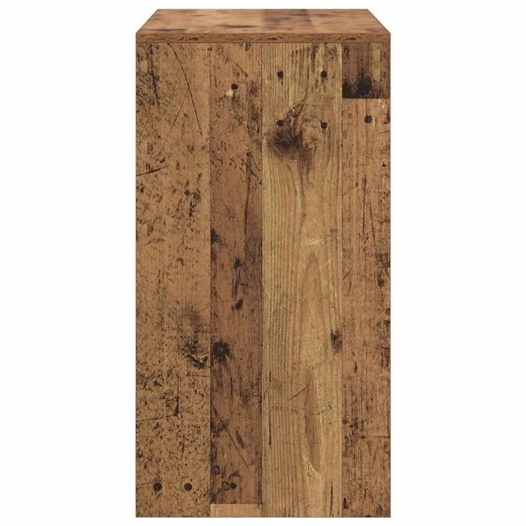 Scrivania in legno anticato, 70 x 40 x 76 cm, compatta, per casa, ufficio, gaming, postazione di lavoro, ergonomica, salvaspazio, con ripiano, ideale per studio