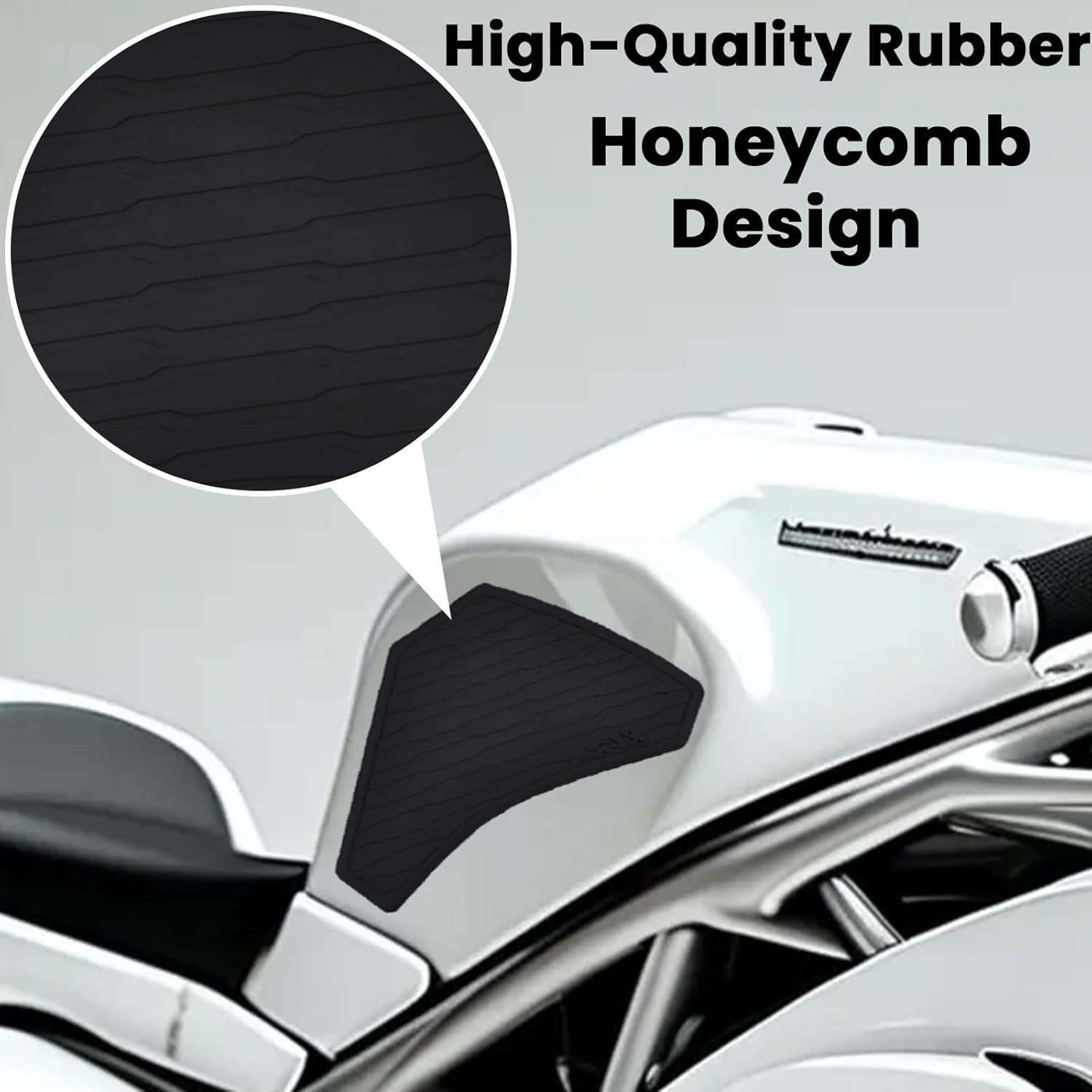 Motorcycle Side Tank Pad, Motorcycle Rubber Decal Tank Protector, Non-Slip Scratch-Resistant Gas Oil Fuel Pad Protector Sticker Compatible with Kawasaki KLR650 2022 2023 2024