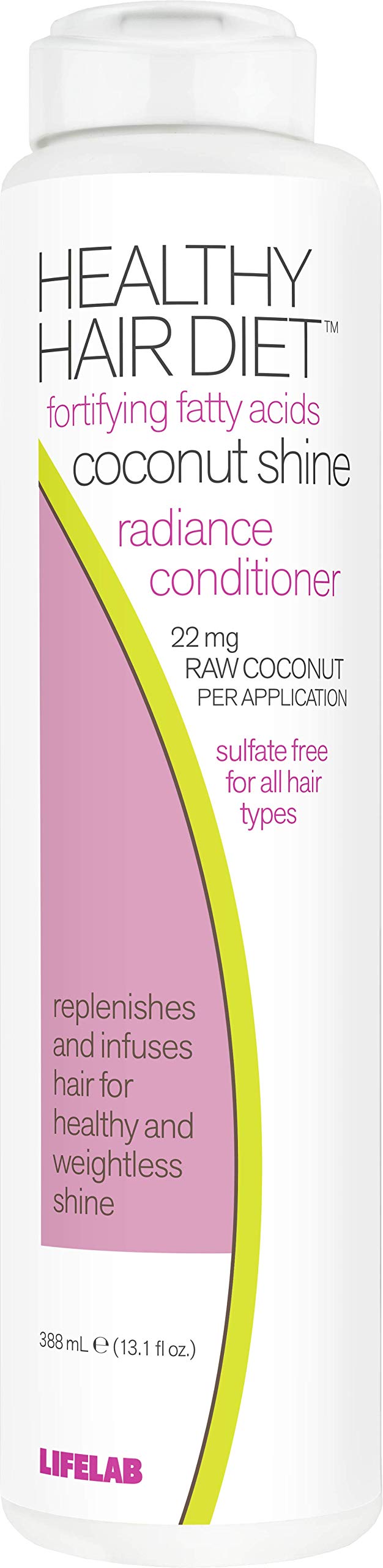 Coconut Shine Conditioner Healthy Hair Diet Daily Detox Sulfate Free for All Hair Types, 13.1 Fl Oz