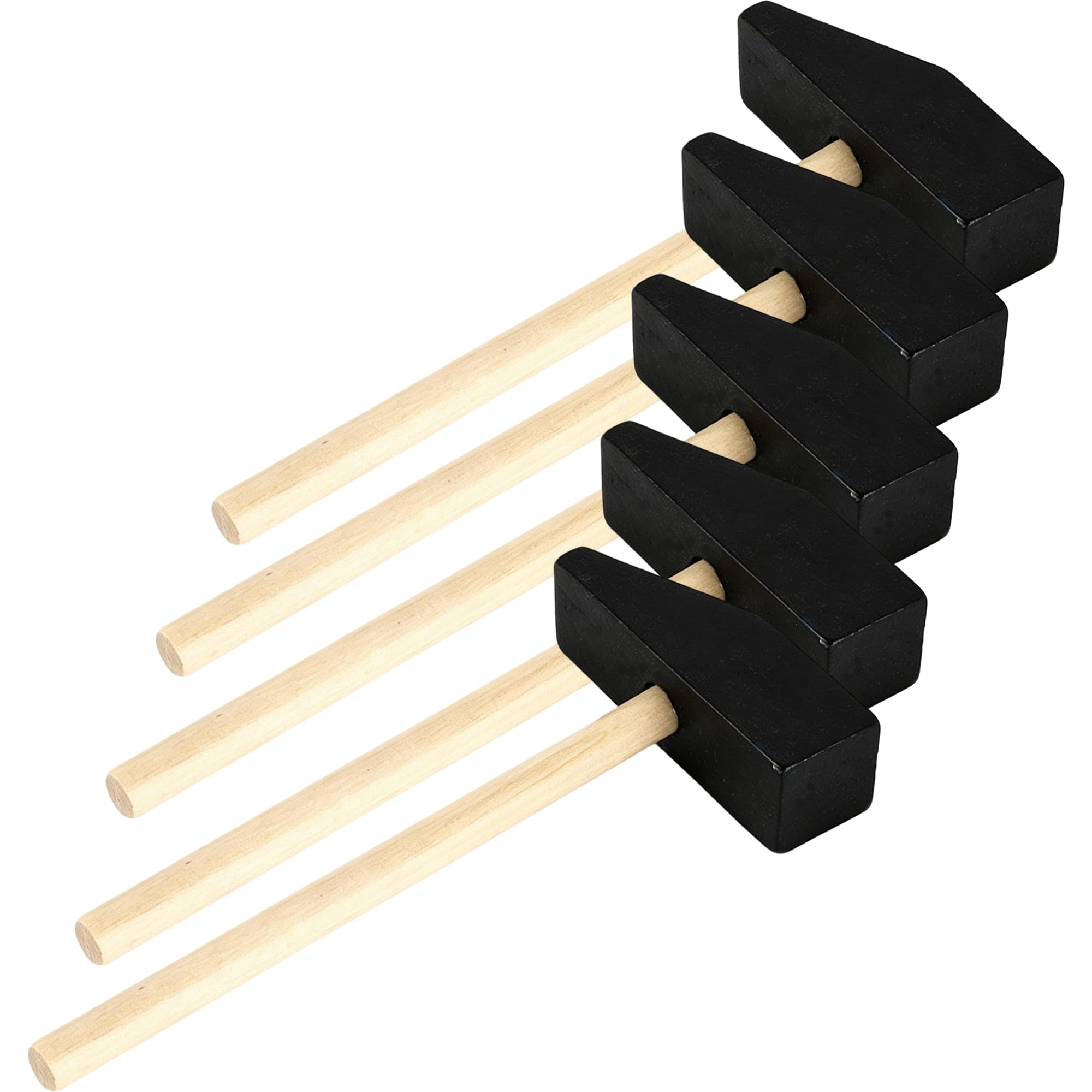 Gxdamxz 5 Pack Small Wooden Hammers, Chocolate and Craft Mallets - Black