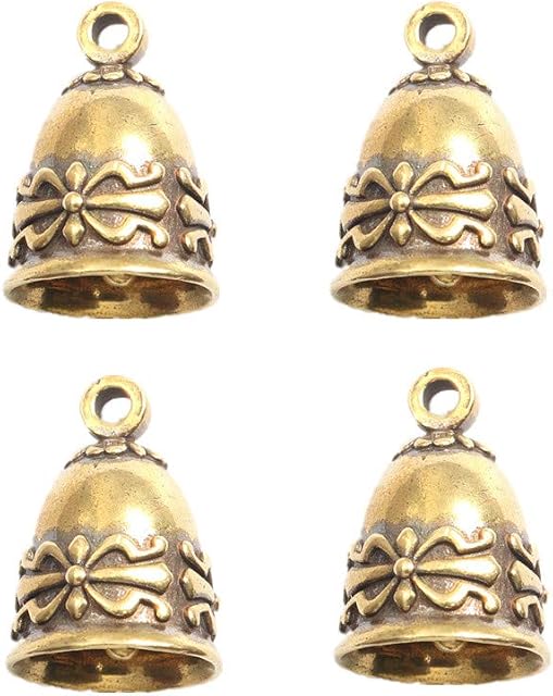 4 Pcs Antique Vintage Jingle Brass Hanging Bells for Home Decorations Small Bells Vintage Brass Hanging Bells Crafts Ornaments Pendants Accessories for Keychain Christmas