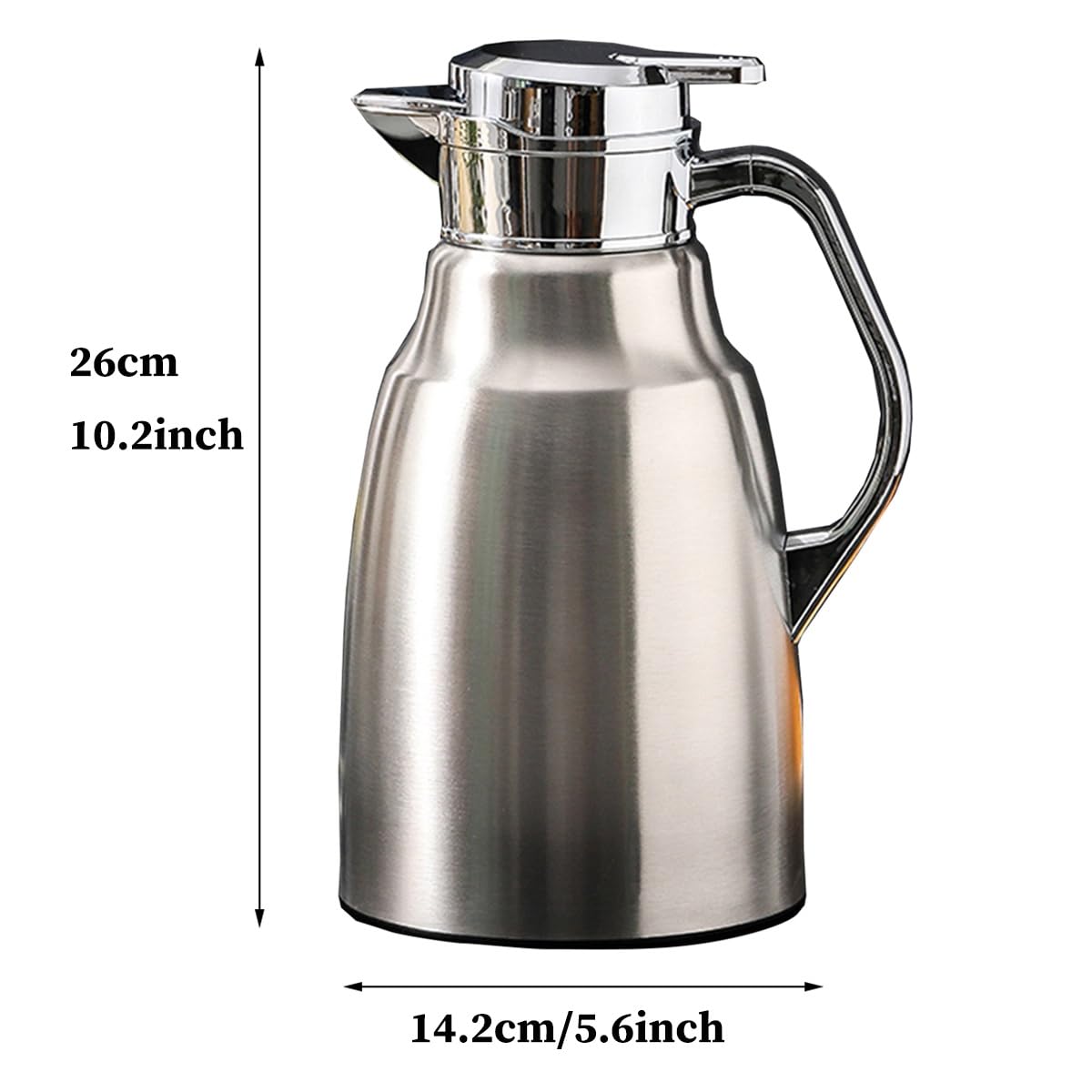Ilated - Jarra térmica roja de café de 1786 g, termo de acero inoxidable de doble pared, taza de viaje a prueba de fugas para oficina, camping y uso al aire libre, dispensador de bebidas aislado