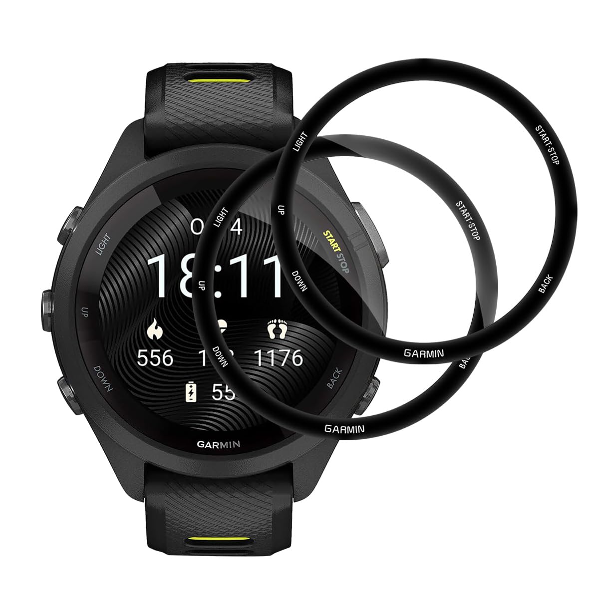FOXZKISS 2 Stück Folie für Garmin Forerunner 265S Panzer Schutz Glas, Panzerfolie für Garmin Forerunner 265S schutzfolie, 9H Härte, HD Displayschutzfolie, 0.33mm Ultra-klar, Ultrabeständig