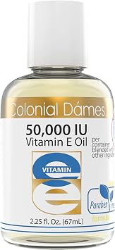 Colonial Dames High Potency 50,000 IU Vitamin E Oil Blend is an Ideal Antioxidant Skin Therapy Oil for Whole Body.