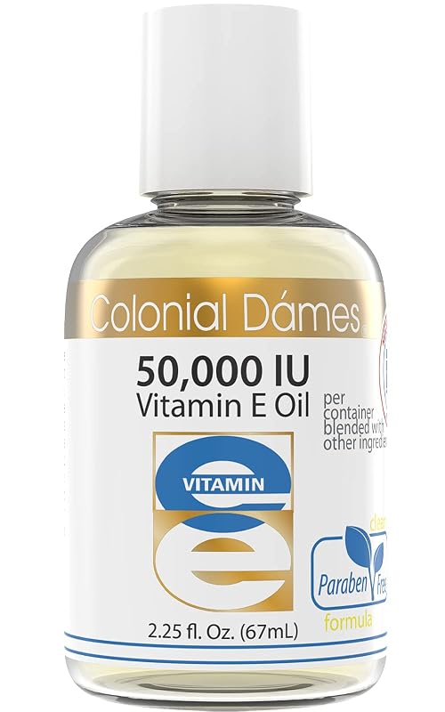 Colonial Dames Óleo de Vitamina E 50.000 UI com Sementes de Uva e Cártamo, 65 mL