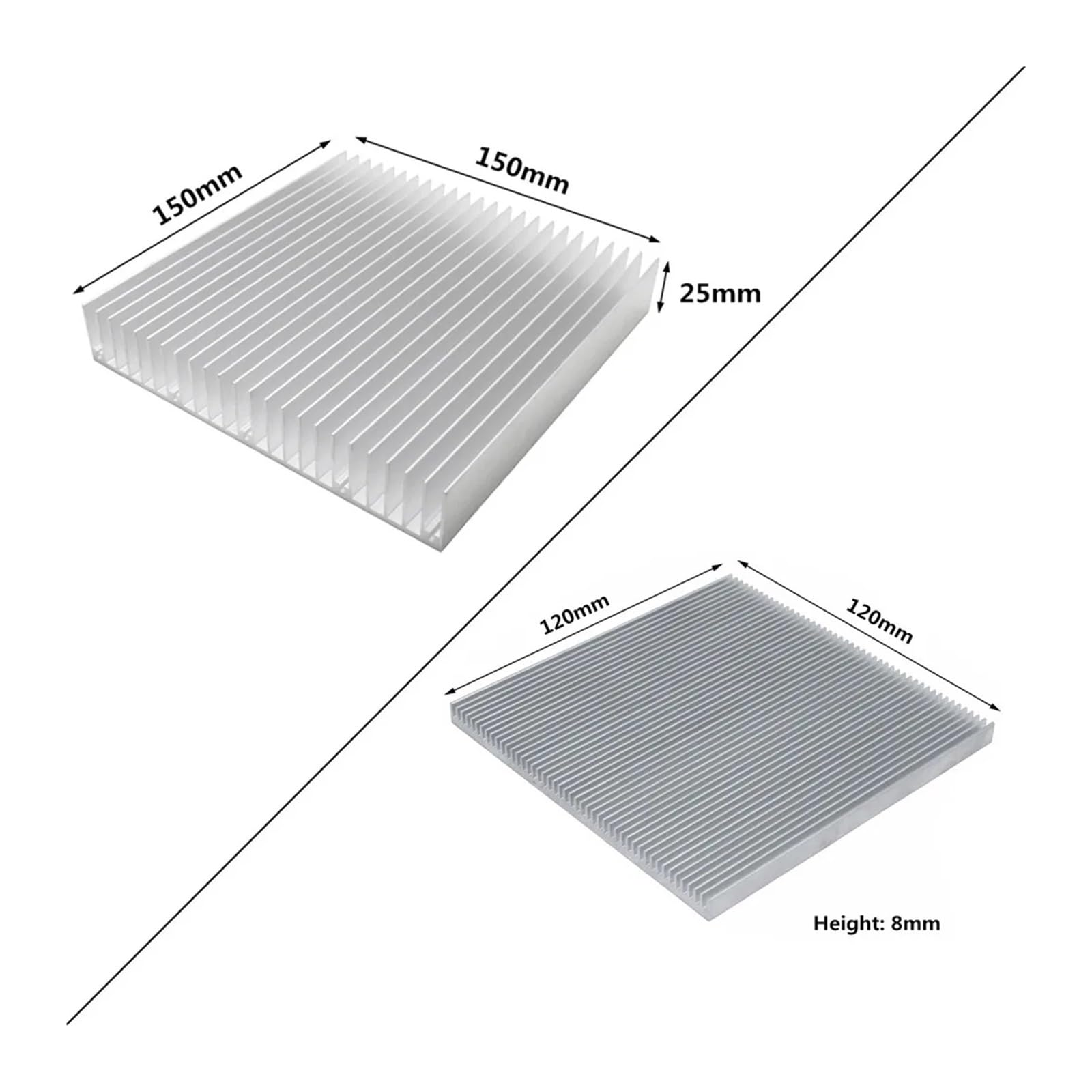 Aluminiowy radiator chłodnicy Radiator do elektronicznego chłodzenia chipów LED Rozpraszanie ciepła(120x120x20mm)