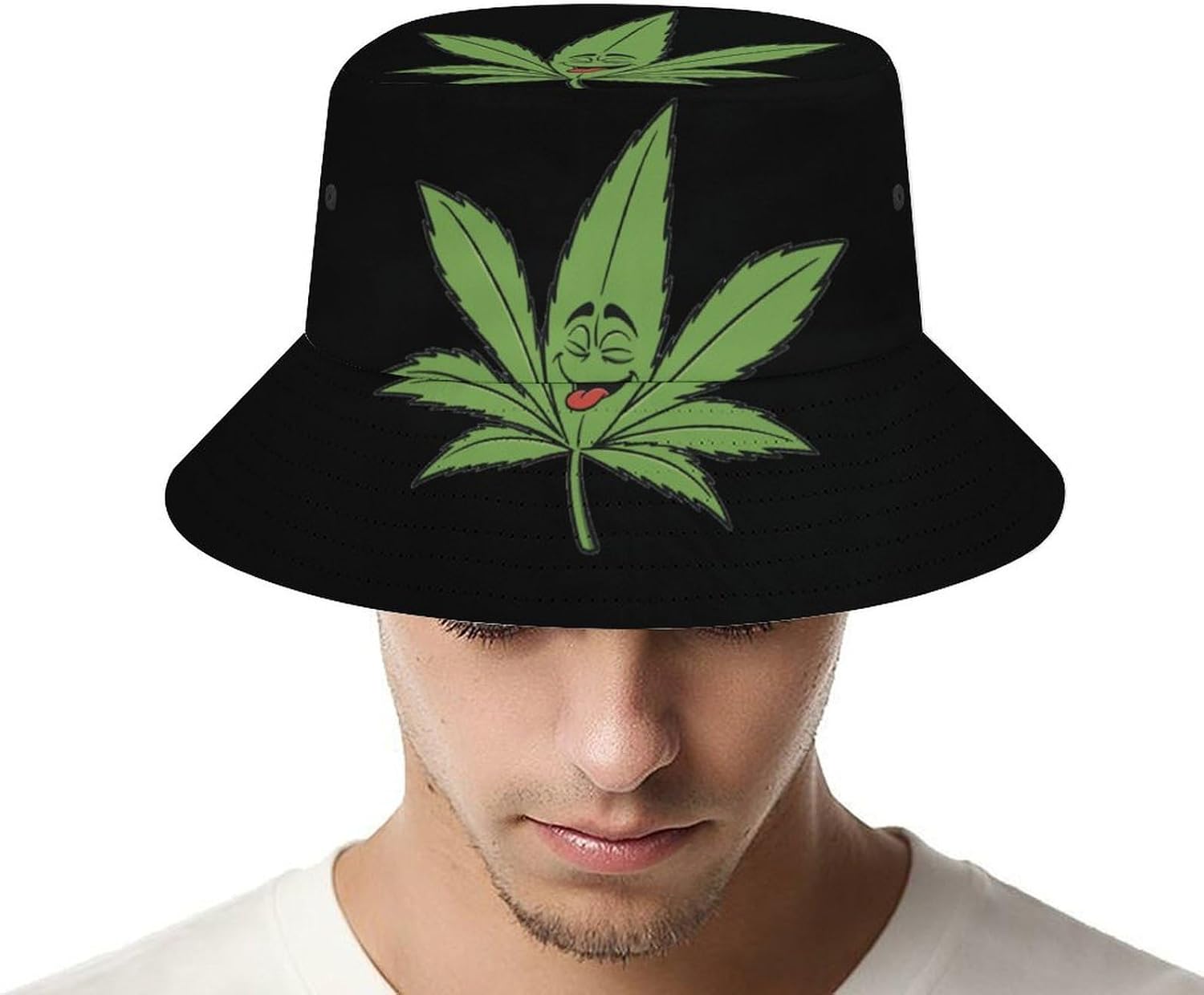 Pot Leaves WeedBucket Hat for Women Men Novelty Sun Hats Fishermans Cap Outdoor Summer Travel Beach Caps