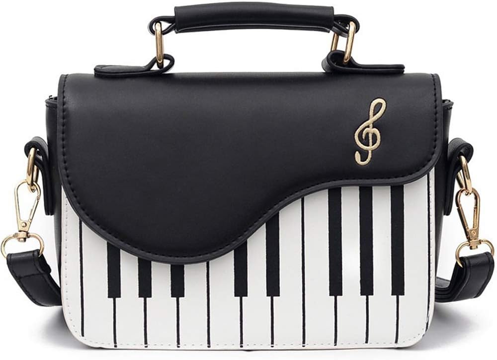 ZiMing Piano Shape Crossbody Bags for Women Stylish Satchel Handbags with Top Handle PU Leather Flap Purses Lady Shoulder Bag