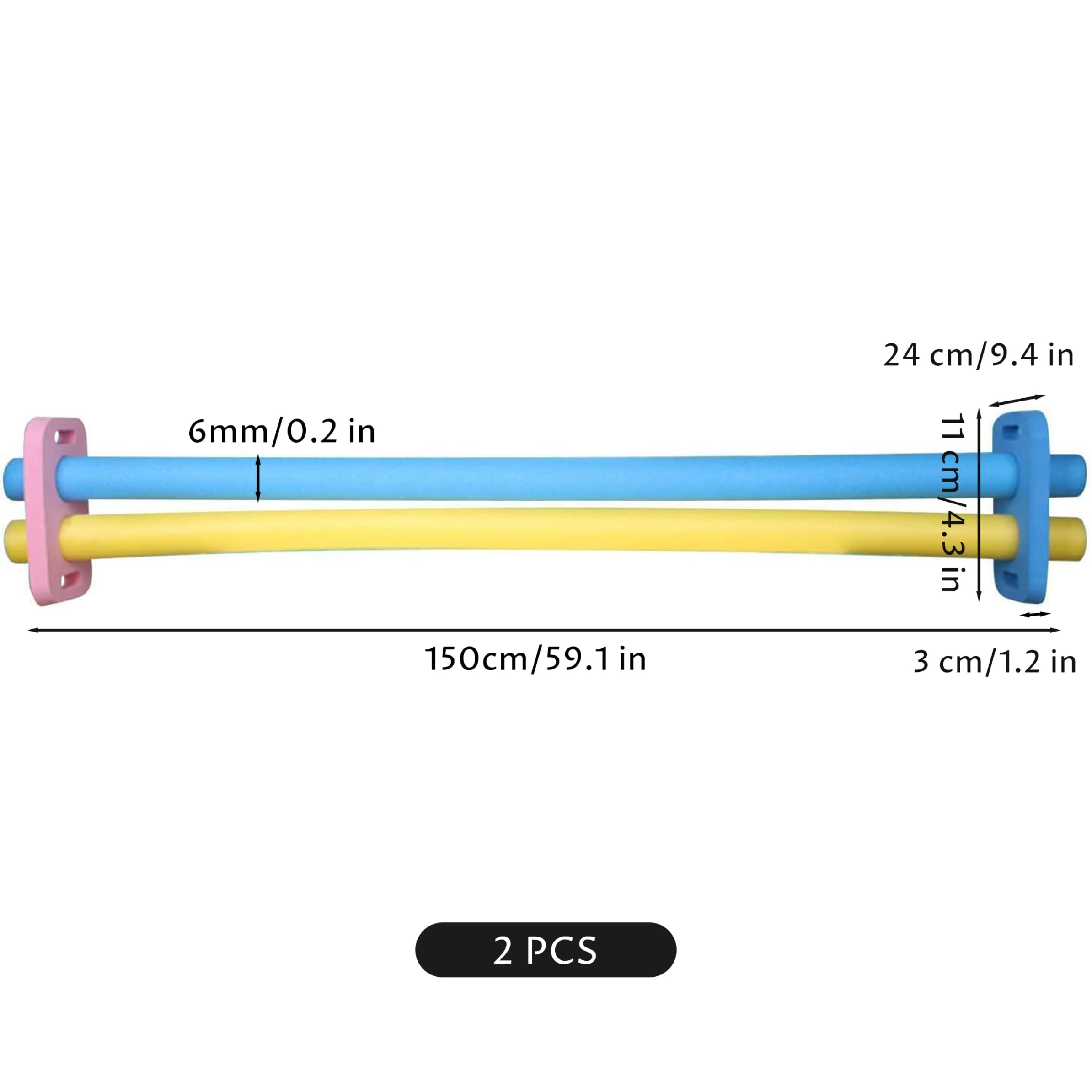Fideos para Piscina a Granel, 2 Unidades de Fideos para Piscina con Conectores de Doble Orificio, Espuma Eva de Alta flotabilidad, 2, 36 Pulgadas, a Granel