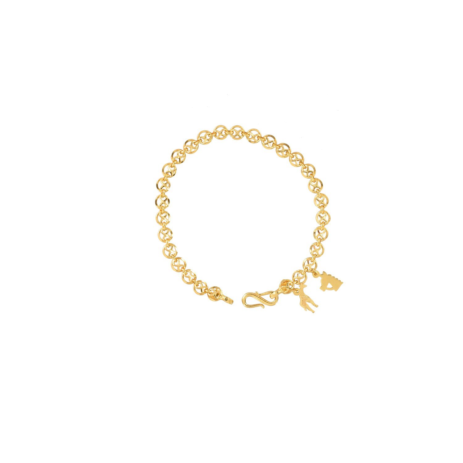 Goldlites Collection 22K (916) Yellow Gold Charm Bracelet For Women-image-47