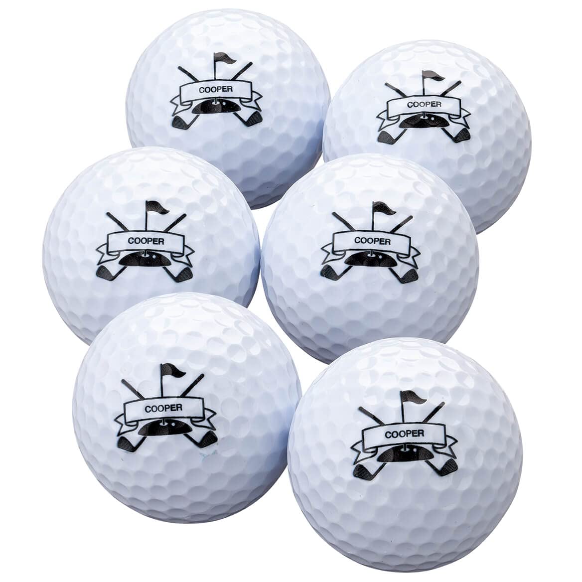Fox Valley Traders Personalized White Golf Balls Set of 6 - Gifts for Birthdays, Stocking Stuffers, Party Favors - Golf Club Banner Design
