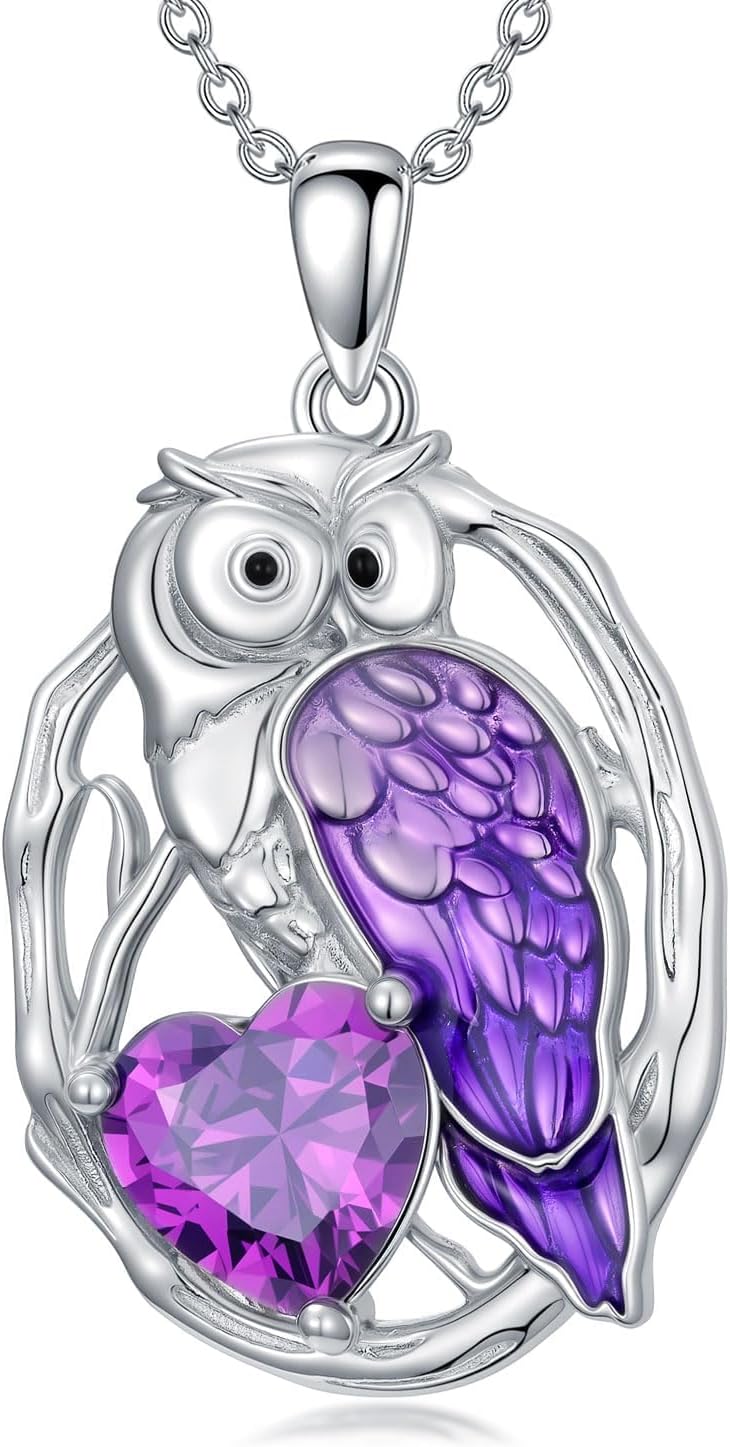 Midari Christmas Gift Bird Necklaces 925 Sterling Silver Colorful Hummingbird/Peacock/Owl/Blue Jay/Cardinal Pendant Nature Animal Jewelry Xmas Jewelry Gifts for Women Mom Stocking Stuffers